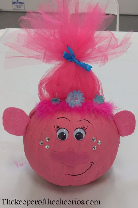 Wensday Adams Pumpkin, Trolls Pumpkin, Pumpkin Book Characters, Storybook Pumpkin, Trolls Birthday Cake, Book Character Pumpkins, Story Book Pumpkin, Book Pumpkin, Creative Pumpkin Decorating