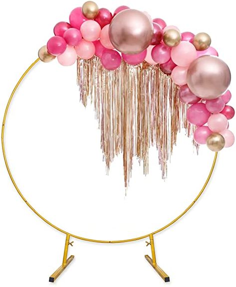 Amazon.com: Round Metal Arch Backdrop Stand - Balloon Arch Holder Kit 7.2 ft(2.2m) Large Size Golden Circle Wedding Arch Birthday Party Graduation and Baby Shower Photo Background Decoration : Home & Kitchen Circle Wedding Arch, Metal Arch Backdrop, Balloon Table Centerpieces, Arch Backdrop Stand, Rose Gold Party Decor, Gold Backdrop, Round Balloons, Arch Backdrop, Balloon Stands