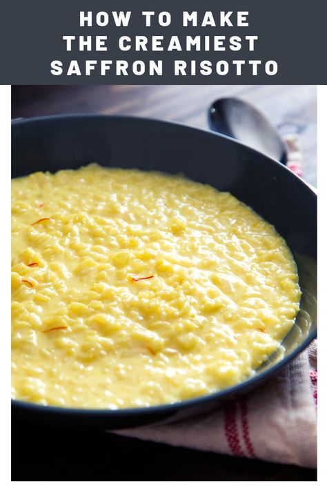 Recipe Risotto, Milanese Recipe, Saffron Risotto, Risotto Milanese, Risotto Alla Milanese, Creamy Risotto, Saffron Recipes, How To Make Risotto, Risotto Recipe