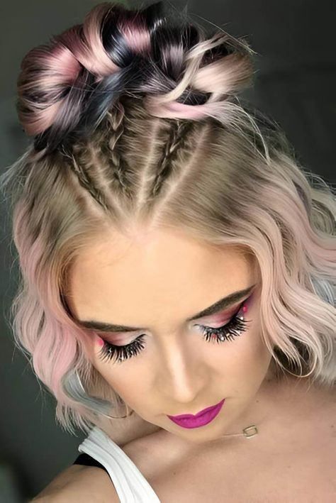 20 Lovely Short Hair Braids Nobody Can Resist - 166 Cute Easy Hairstyles, Easy Hairstyles For Short Hair, Really Short Hair, Lob Hairstyle, Lob Haircut, Penteado Cabelo Curto, Easy Braids, Cute Hairstyles For Short Hair, Trending Hairstyles