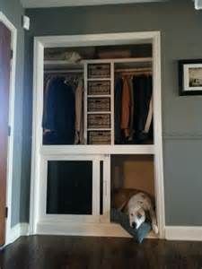 coat closet dog kennel - - Yahoo Image Search Results Dog House Closet Ideas, Closet Converted To Dog Kennel, Built In Dog Kennel Closet, Dog Crate Closet Ideas, Built In Dog Kennel Bedroom, Dog Bedroom In Closet, Dog Kennels In Closet, Built In Dog Crate Bedroom, Coat Closet Dog Kennel