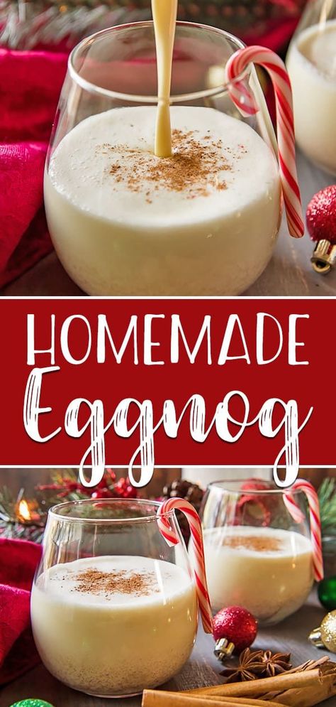 Homemade Eggnog Recipe, Eggnog Drinks, Eggnog Recipe Homemade, New Year's Desserts, Homemade Eggnog, Thanksgiving Drinks, Eggnog Recipe, Christmas Cooking, Winter Nights