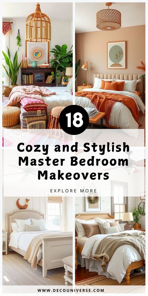 These 18 decor tips are perfect for making your master bedroom a dreamy sanctuary that combines comfort and elegance. Bright Airy Bedroom, Bedroom Ideas Colorful, Stylish Master Bedrooms, Airy Bedroom, Beautiful Bedrooms Master, Sophisticated Bedroom, Bedrooms Decor, Bedroom Images, Bedroom Decor Inspiration