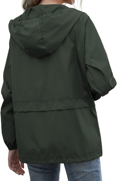 Amazon.com: Rain Jackets for Women Waterproof Lightweight Raincoat Packable Breathable Hooded Windbreaker With Pockets For Outdoor Army Green Medium : Clothing, Shoes & Jewelry Hooded Green Windbreaker For Rainy Weather, Hooded Hiking Raincoat With Double-lined Hood, Nylon Windbreaker With Double-lined Hood For Rainy Weather, Casual Nylon Raincoat With Double-lined Hood, Nylon Raincoat With Double-lined Hood, Army Green, Rain Jacket, Shoe Jewelry, Jackets For Women