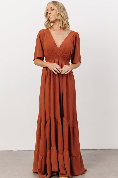 Mother Of The Bride Dresses Spring Bohemian, Terracotta Maternity Dress, Modest Boho Dress, Terracotta Maxi Dress, Baltic Born Dress Family Photos, Plus Size Dressy Outfits Classy, Mother Of The Bride Boho Dress, Fall Color Family Picture Outfits, September Family Pictures Outfits