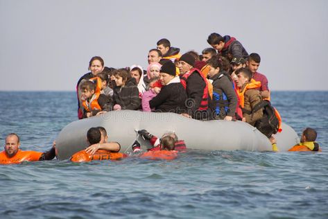 Refugee Boat, Dinghy Boat, Safe Haven, Art School, Pool Float, Greece, Photo Image, Stock Images, Stock Photos