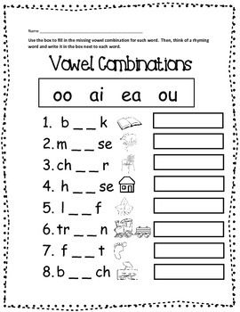 Vowel Combinations, Vowel Teams Worksheets, Worksheets 2nd Grade, Ingles Kids, Digraphs Worksheets, Phonics Worksheets Free, Vowel Teams, Vowel Worksheets, First Grade Phonics