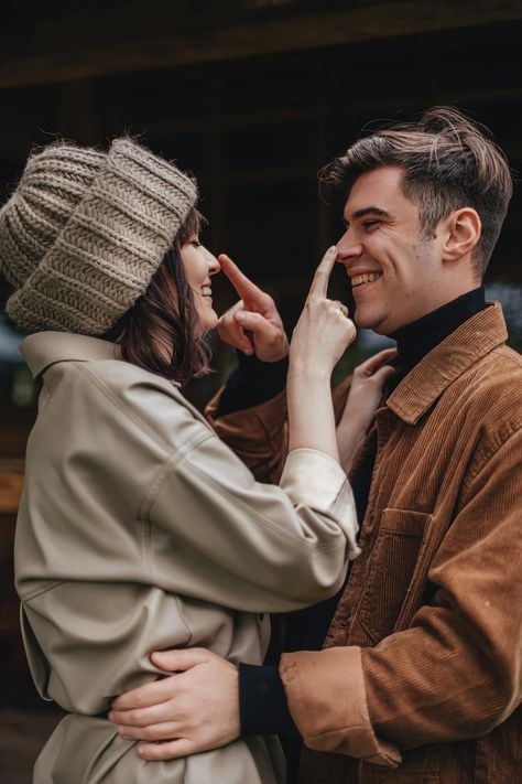 Man and Woman Touching Each Others Noses · Free Stock Photo Nose Warmer, Koh Lanta, Couple Dress, Top Chef, Warm Outfits, Second World, Free Photos, Free Stock Photos, Brown Hair