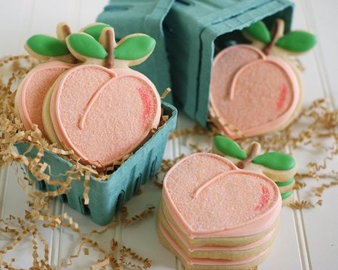 Decorated Sugar Cookies | that they are a peach by placing your decorated peach sugar cookies ... Peach Cookies, Youre A Peach, Peach Baby Shower, Peach Party, Sugar Cookie Royal Icing, Baking Blog, Creative Cookies, Beautiful Cookies, Best Cookie Recipes