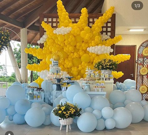 Baby Boy Shower Themes Unique, Bling Birthday Party, Sunshine First Birthday, Baby Boy Themes, Baby Shower Theme Decorations, Baby Shower Deco, Sunshine Baby Showers, Baby Event, Unisex Baby Shower