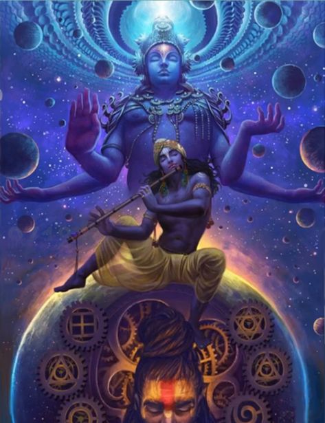 Cosmic Krishna, Wallpaper Krishna, Krishna Wallpapers, Space Wallpaper, Lord Krishna Hd Wallpaper, Lord Vishnu Wallpapers, Hinduism Art, Vedic Art, Shiva Lord Wallpapers