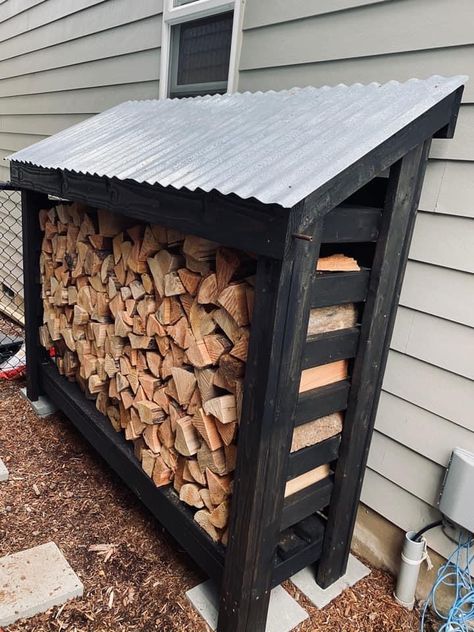 Firewood Storage Outdoor, Outdoor Firewood Rack, Firewood Shed, Firewood Storage, Deck Decorating Ideas, Wood Shed, Deck Decorating Ideas On A Budget, Fire Pit Backyard, Garden Art Diy