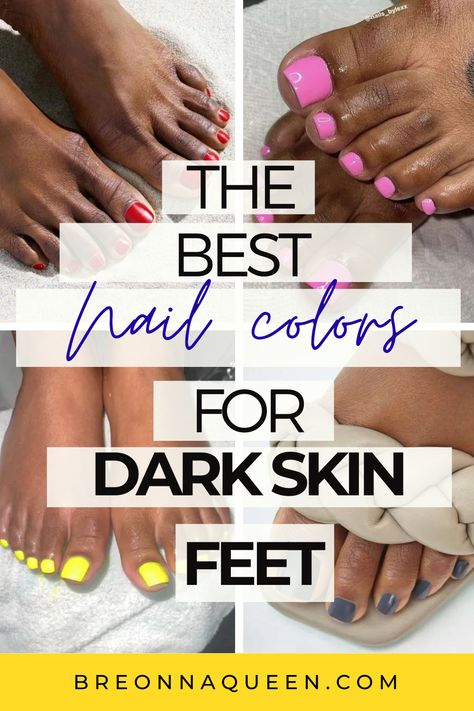 A life of luxury awaits us at The Best Nail Polish Colors For Dark Skin Feet! Get your hands and feet ready to turn heads with our variety of beautiful nail polish shades to suit every taste! Enjoy the confidence and comfort of knowing your nails look stunning, no matter what the occasion! Red Toe Nails Black Women, Pedicure Ideas For Black Women, Summer Purple Nail Ideas, Orange Toes Black Women, Cherry Red Toenails, Orange Toes Nails, Pedicure Ideas Black Women, Dark Red Toe Nails, Toe Nail Colors For Dark Skin