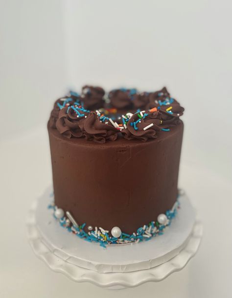 Happy birthday to the little girl who loved chocolate and turquoise sprinkles. 🎉 chocolate birthday cake // chocolate cake // sprinkles // chocolate buttercream #chocolatebirthdaycake #cakesprinkles #chocolatebuttercream Blue Sprinkles, 50th Anniversary Cakes, Cake Sprinkles, Chocolate Birthday Cake, 60th Birthday Cakes, 50th Birthday Cake, Birthday Cake Chocolate, Layered Cake, Themed Birthday Cakes