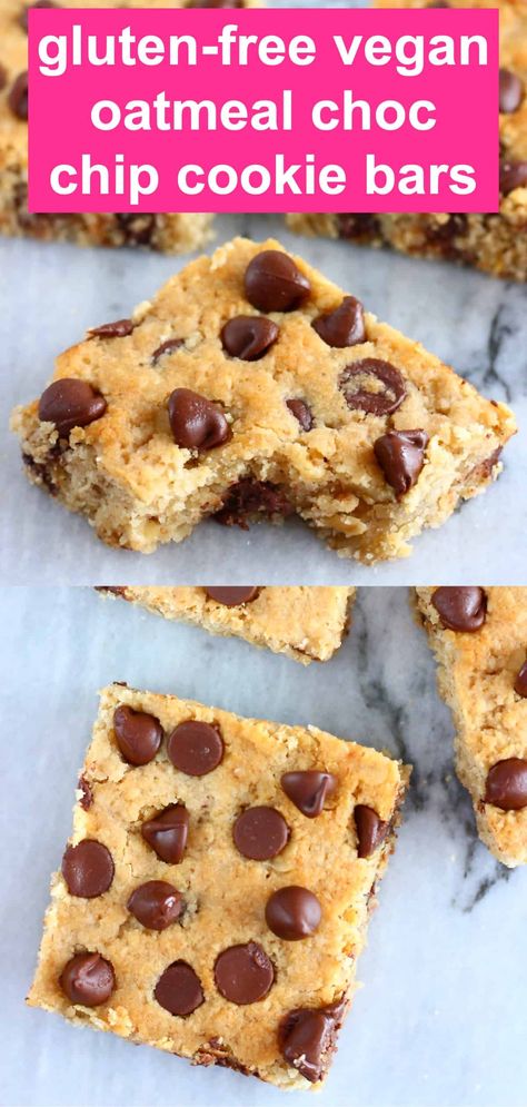 Oatmeal Chocolate Chip Cookie Bars, Vegan Oatmeal Chocolate Chip Cookies, Sugar Free Bread, Refined Sugar Free Desserts, Oatmeal Chocolate Chip Cookie, Oatmeal Chocolate Chip Bars, Dairy Free Recipes Dessert, Refined Sugar Free Recipes, Winter Baking