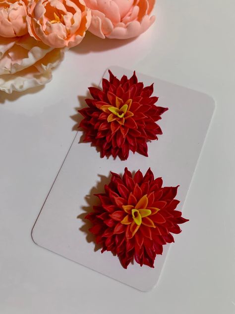 Clay Cane, Mother Tattoos, Polymer Clay Flowers, Homemade Jewelry, Clay Flowers, Clay Art, Dahlia, Art Projects, Polymer Clay