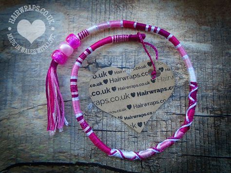 Pink Hair Wrap, Fabric Bracelets Diy, Braid Wrap, Boho Hair Wrap, Pink Paradise, Fabric Bracelets, Boho Hair, Hair Jewellery, Wrap Ideas