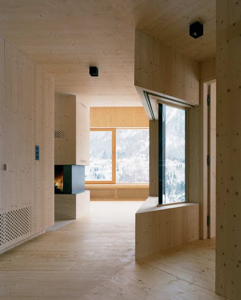 House in Les Jeurs by Lacroix Chessex Architects Modern Swiss Chalet, Tibetan House, Chalet Modern, Alpine Modern, Black Cabin, Wood Burning Techniques, Swiss Chalet, Architectural Section, Traditional Building