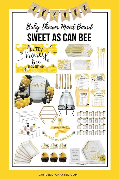 Bee Party Ideas, Bee Themed Birthday, Bee Party Favors, Bee Themed Birthday Party, Honey Bee Baby Shower, Bee Theme Party, Bee Wedding, Bee Birthday Party, Gender Reveal Themes