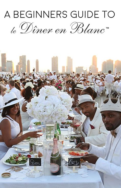 A First-Timer’s Guide to Dîner en Blanc — TyAlexander Easy Dinner Party Recipes, Diner Party, White Table Settings, Outdoor Dinner Parties, White Dinner, All White Party, Dinner Party Recipes, Outdoor Dinner, Dinner Themes