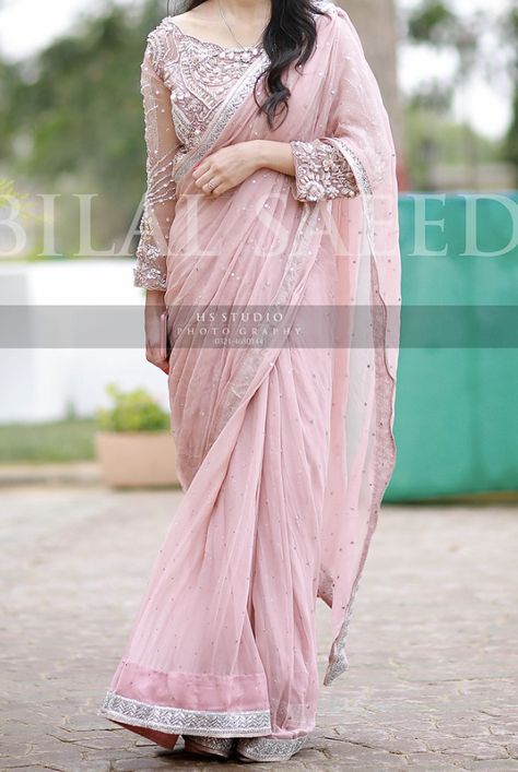 Pastel Color Saree For Wedding, Pastel Shades Sarees, Pastel Color Saree, Pastel Pink Wedding Saree, Pastel Sequin Saree, Saree Blouse Styles, Indian Bridesmaid Dresses, Indian Bride Outfits, Kaftan Designs