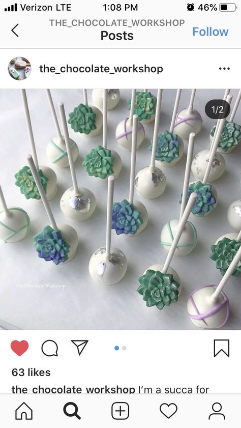 Bridal Shower Colors, Succulent Cake, Wedding Cake Pops, Baby Shower Desserts, Gorgeous Wedding Cake, Bridal Shower Cake, Party Treats, Cake Pop, Shower Cake