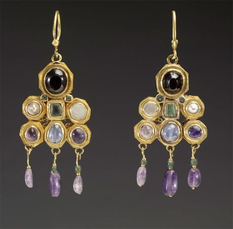 Medieval Spain, Imperiul Roman, Mizuhara Kiko, Byzantine Earrings, Byzantine Gold, Byzantine Jewelry, Ancient Jewels, Roman Jewelry, Ancient Jewellery