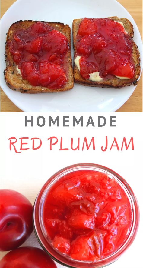 Plum Jam Recipe, Bolivian Food, Plum Jam Recipes, Balkan Food, Albanian Recipes, Eastern European Recipes, Plum Jam, Red Plum, Jam Recipe