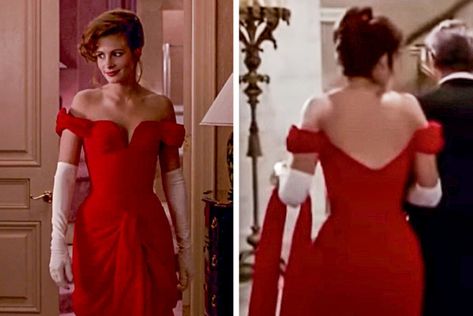 14 Iconic Movie Dresses That Look Jaw-Dropping From Behind Iconic Film Dresses, Iconic Romcom Dresses, 10 Things I Hate About You Prom Dress, Iconic Movie Dresses, Julia Roberts Red Dress, Movie Dresses, The Invitation Movie 2022 Red Dress, Black Backless Dress, Gentlemen Prefer Blondes