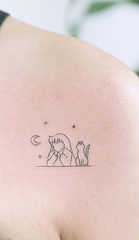 Sailor Moon Tattoo, Tato Henna, Cat Tattoo Designs, Cute Tiny Tattoos, Aesthetic Tattoo, Time Tattoos, Dream Tattoos, Elegant Tattoos, Little Tattoos