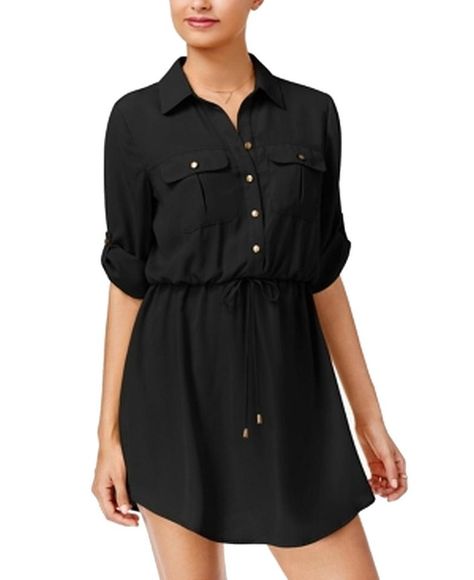 Barbeque Outfit, Shirt Dress Black, Button Front Shirt Dress, Button Down Shirt Dress, Utility Pockets, Sport Dress, Review Dresses, Junior Outfits, Black Shirt Dress