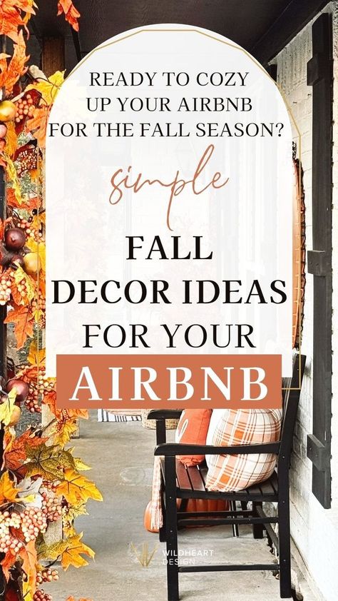 Give your Airbnb a warm and inviting touch with simple fall decor ideas that are perfect for vacation rentals. Whether you prefer modern fall decor or want to go all-in on Halloween decor, this guide will help you create cozy autumn vibes with touches like soft blankets, fall coffee table decor, and charming pumpkins. Whether you're an Airbnb host or just love to decorate your space, these easy-to-do ideas will make your rental stand out this fall. Cabin Fall Decor, Unique Airbnb Ideas, Decorate Airbnb, Vacation Rentals Decor, Fall Coffee Table Decor, Unique Airbnb, Simple Fall Decor, Maine In The Fall, Unique Vacation Rentals