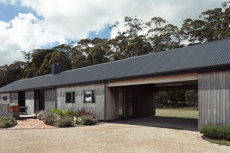 . Long House, Modern Barn House, Farm Buildings, Passive House, Shed Homes, Exterior Cladding, Barn Style House, Modern Barn, Barn Style