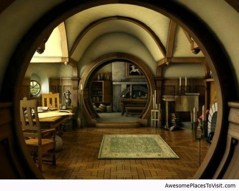 I think I'd rather like to live in a Hobbit hole. Casa Do Hobbit, Rock Homes, Circular Windows, Nook Inspiration, Casa Hobbit, Earth Sheltered, Hobbit Hole, Common Room, Cob House