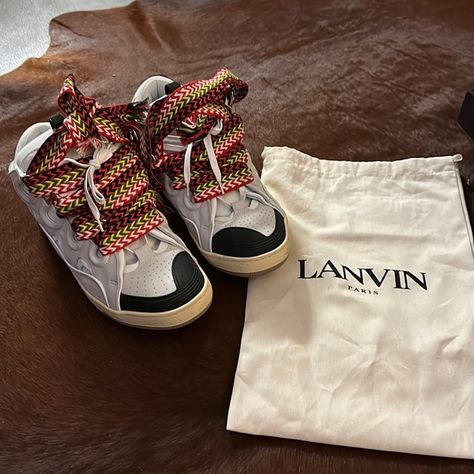 Shop hairislife_14's closet or find the perfect look from millions of stylists. Fast shipping and buyer protection. Brand New Lanvin men sneakers … The Lanvin Curb Sneaker is an unmissable and unforgettable design .. no box but Dust bag included Lavins Shoes Store, Lavin Shoes, Lanvin Sneakers Outfit, Lanvin Curb Sneaker, Curb Sneaker, Lanvin Curb Sneakers, Designer Shoes Sneakers, Sneakers Outfit Men, Lanvin Sneakers