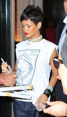 Image result for Rihanna pixie cut Rihanna Pixie Cut, Rihanna Pixie, Rihanna Short Hair, Mutton Chops, Curly Bangs, Pixie Hair, Pixie Styles, Sassy Hair, Penteado Cabelo Curto