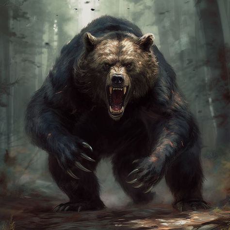 Lup Singuratic, Bear Artwork, Wild Animals Pictures, Creature Artwork, Animale Rare, Bear Pictures, Mythical Creatures Art, Bear Art, Grizzly Bear