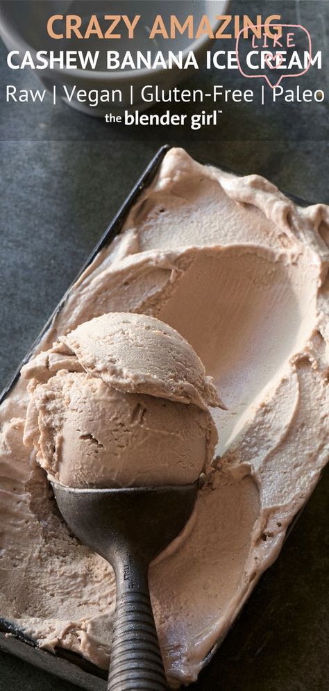 This raw vegan banana cashew ice cream is super easy, really delicious, and so rich and creamy you'd never know it was dairy-free. Raw Deserts, Cashew Ice Cream, Cashew Recipes, Vegan Ice Cream Recipe, Cheap Vegan, Scd Recipes, Raw Banana, Dairy Free Ice Cream, Aip Paleo