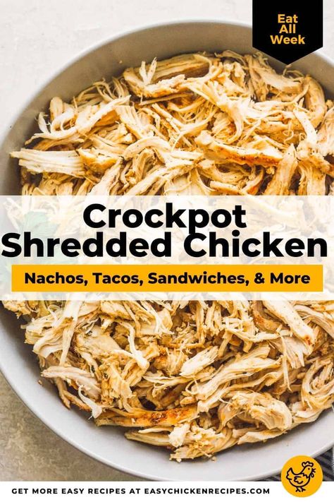 Crockpot Shredded Chicken, Shredded Chicken Crockpot, Chicken Breast Crockpot Recipes, Slow Cooker Shredded Chicken, Crockpot Chicken Breast, Chicken Eating, Shredded Chicken Recipes, Chicken Breast Seasoning, Chicken Slow Cooker Recipes