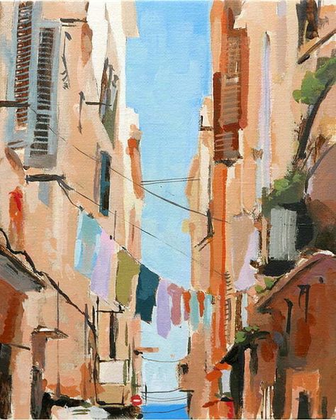 Building Painting, Street Painting, Architecture Painting, Arte Inspo, Art Inspiration Painting, Painting Art Projects, Street Scenes, Easy Paintings, Acrylic Art