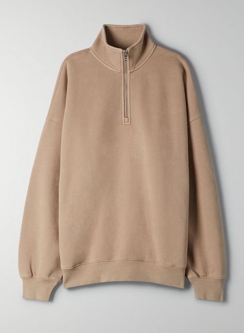 Beige Crewneck, Mock Neck Sweatshirt, Quarter Zip Sweater, 2020 Fashion, Quarter Zip Sweatshirt, My Bag, Boyfriend Fit, Sweater Blouse, Zip Sweatshirt