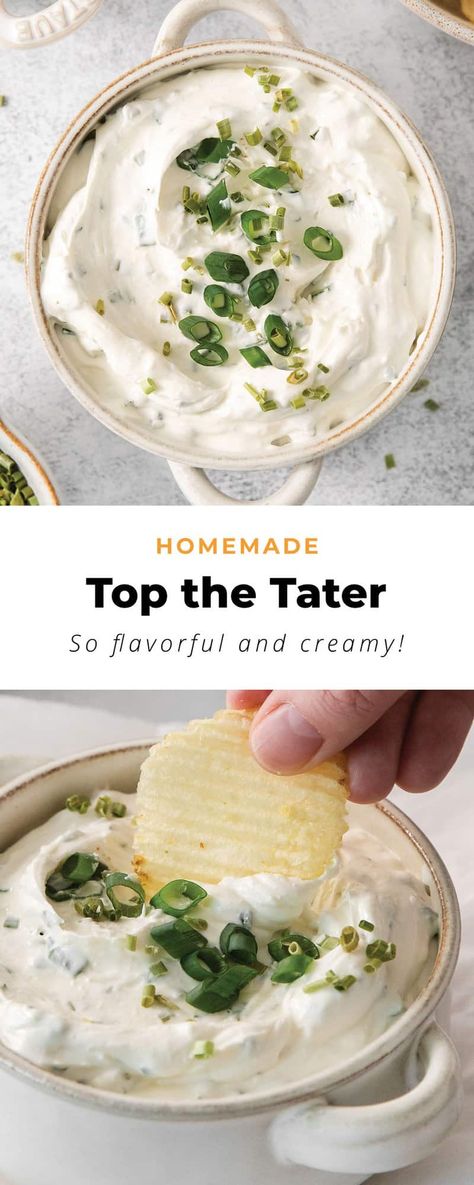 Top The Tater Copycat, Homemade Top The Tator, Dips For Potatoe Chips, Top The Tator Chip Dip, Easy Potato Chip Dip, Top The Tater Copycat Recipe, Top The Tater Recipe, Potato Chip Dip Recipes, Best Potato Chip Dip