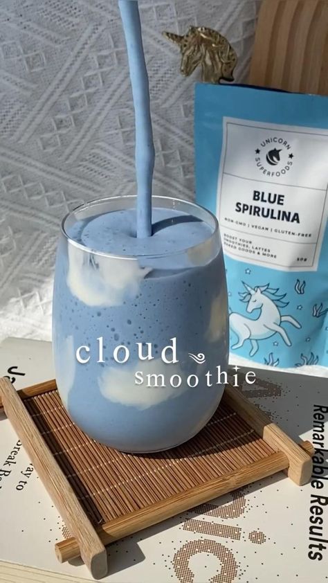 Cloud Smoothie, Soft Drinks Recipes, Iced Drinks Recipes, Resep Smoothie, Smoothie Fruit, Cold Coffee Recipes, Smoothie Drink Recipes, Refreshing Drinks Recipes, Makanan Diet