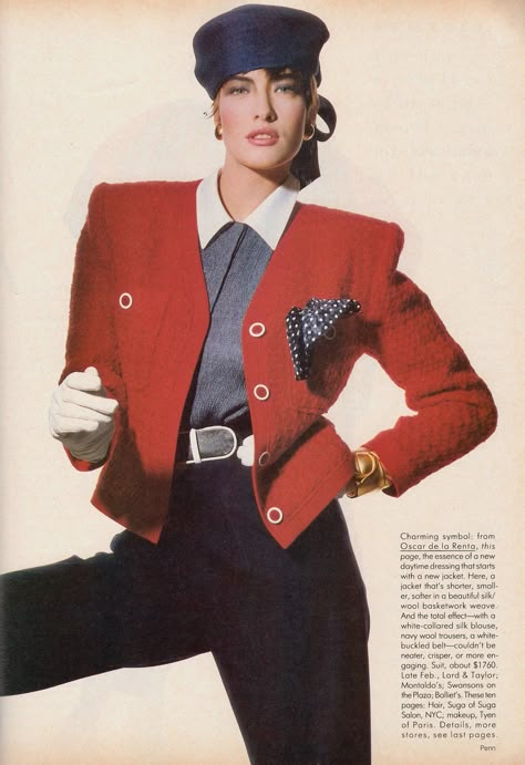 80s High Fashion, Talisa Soto, Vintage Beret, Woman In Hat, Yves Saint Laurent Haute Couture, Saint Laurent Haute Couture, Tatjana Patitz, Vogue Editorial, Yves St Laurent