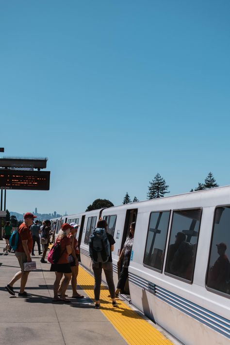 the train approaching at Rockridge Bart Station, Berkeley Bart Train, Bay Area Rapid Transit, Rapid Transit, Corporate Identity Design, Route Map, Rolling Stock, East Bay, The Train, Bay Area