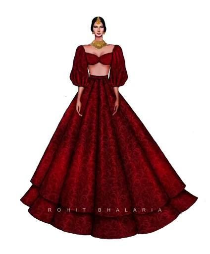 Lehanga Sketches Drawing, Fashion Design Sketches Lehenga, Traditional Wear Illustration Sketch, Bridal Lehenga Illustration Sketches, Bridal Wear Illustration Sketch, Lehenga Illustration Sketch, Indian Wear Illustration, Lehenga Fashion Illustration, Traditional Fashion Illustration