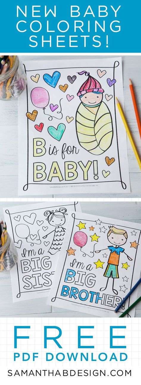 Coloring Sheets perfect for Big Brother, Big Sister, Cousins and friends to color at a baby shower, or as a welcome home activity! Activities Friends, Girls Activities, Sister Crafts, Welcome Home Parties, Big Gift, Big Brother Big Sister, Welcome Home Baby, Activities For Girls, Trendy Baby Shower Ideas