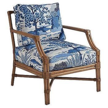 Blue Accent Chairs, Upholstery Armchair, Barclay Butera, Blue Chinoiserie, Lexington Home, Blue White Decor, Blue And White Fabric, Upholstered Chair, Upholstered Arm Chair