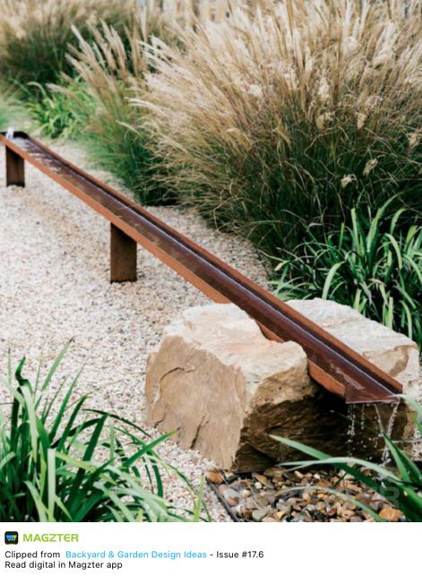 Runnel Water Feature, Corten Water Feature, Rill Water Feature, Long Table Ideas, Linear Landscape Design, Candyland Decor, Kolam Koi, Sensory Garden, Garden Architecture