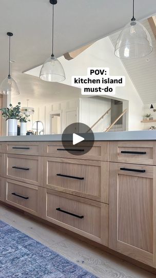 8.1K views · 669 reactions | 🏠kitchen island must-do🏠 All drawers are a must and add-in slow close, too! Always add extra storage in the back with roll out drawers (less money than regular drawers).  Our island is 14 feet and it’s the perfect length for entertaining! | That Idaho Patriot Mom Extra Deep Kitchen Counters, Custom Kitchen Cabinets Ideas Drawers, Kitchen With Pantry And Island, Oak Kitchen Island With Seating, Kitchen Island Storage Ideas Drawers, Kitchen Island With All Drawers, Kitchen Island All Drawers, 7ft Kitchen Island, Kitchen Island With Storage On Both Sides